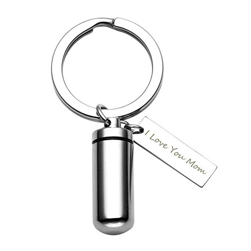 Jovivi Customize Cremation Urn Keychain Cylinder Pendant Memorial Keepsake Ashes