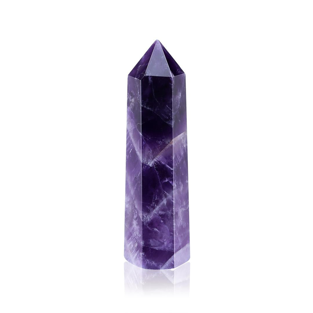 Jovivi Chakra Healing Crystal Wands, 2.3" Amethyst Rose Quartz Clear Quartz Crystal Fluorite  Prism Pointed Meditation Reiki Stones for Home Office Desk Decor