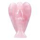 Jovivi Rose Quartz Crystal Angel Figurine Natural Gemstone Hand Carved Pocket Peace Guardian Angel Statue Reiki Healing Crystals 3" Desk Ornament Home Decorations