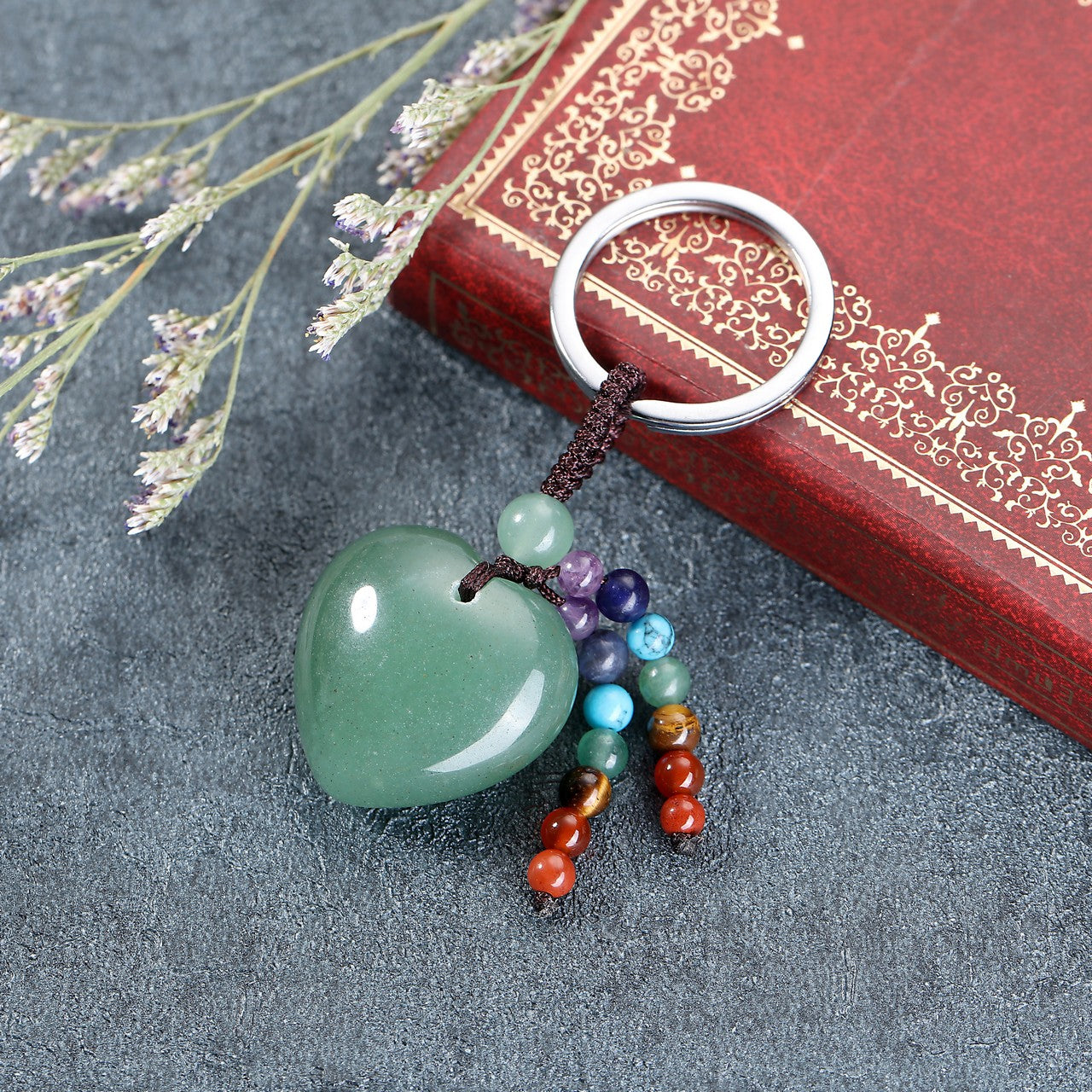 Natural-Green-Aventurine-Heart-Love-Crystal-Keychain