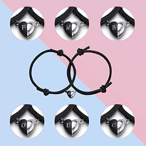 Personalized Magnetic Couple Bracelets Custom Heart Matching Bracelet