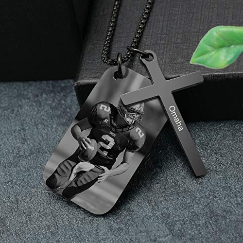 Personalized Photo Necklace Dog Tags Cross Necklace