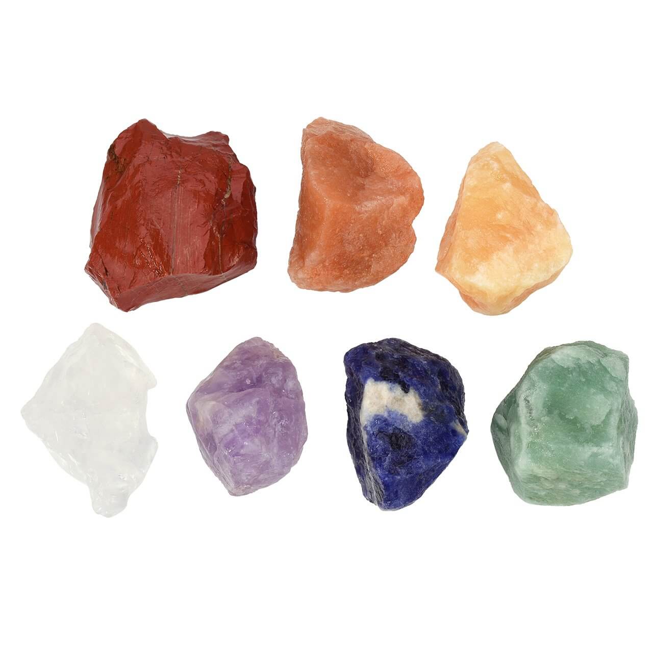 Jovivi 7 Chakra Healing Crystals Set/18pcs Kit-7 Tumbled Stones,7 Chakra Rough Stones,Clear Quartz Pendulum,Raw Amethyst Cluster, Rose Quartz, Crystal Point Reiki Meditation Set