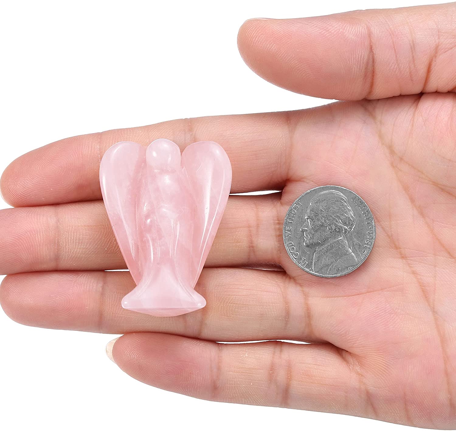 Natural Chakras Peace Angel Pocket Crystal Statue 1.5 inch | Jovivi - Jovivi