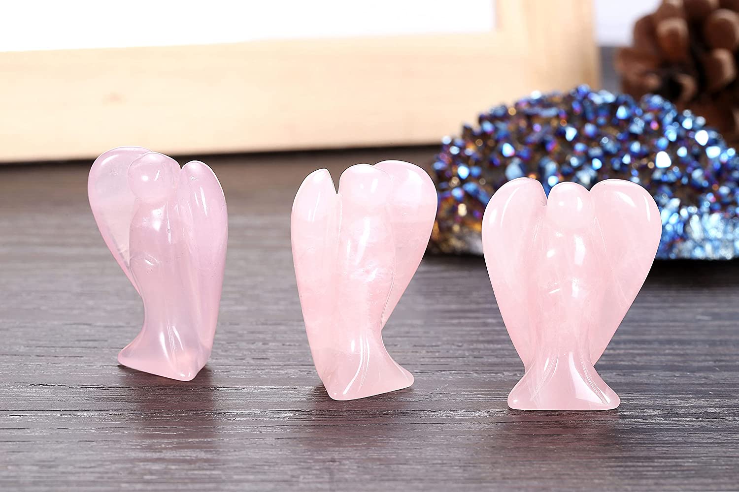 Natural Chakras Peace Angel Pocket Crystal Statue 1.5 inch | Jovivi - Jovivi