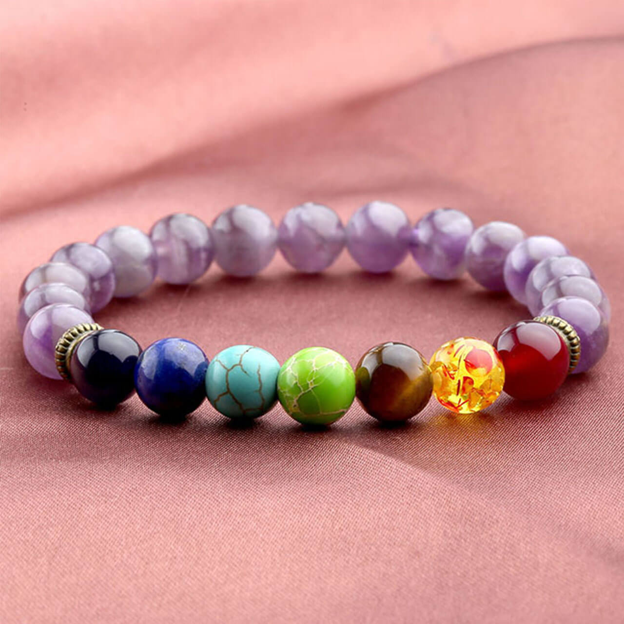jovivi natural amethyst healing reiki gemstone bracelet