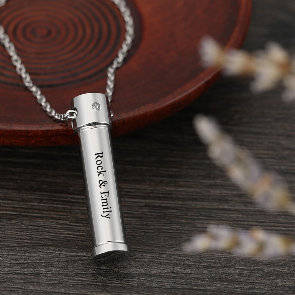 Jovivi personalized ashes necklace cremation jewelry for love one, silver, jng066701