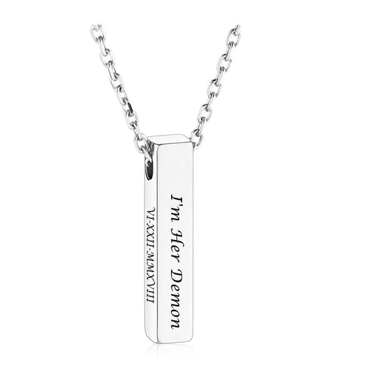 jovivi personalized name bar pendant urn ashes necklace for mom, front side, jng049301