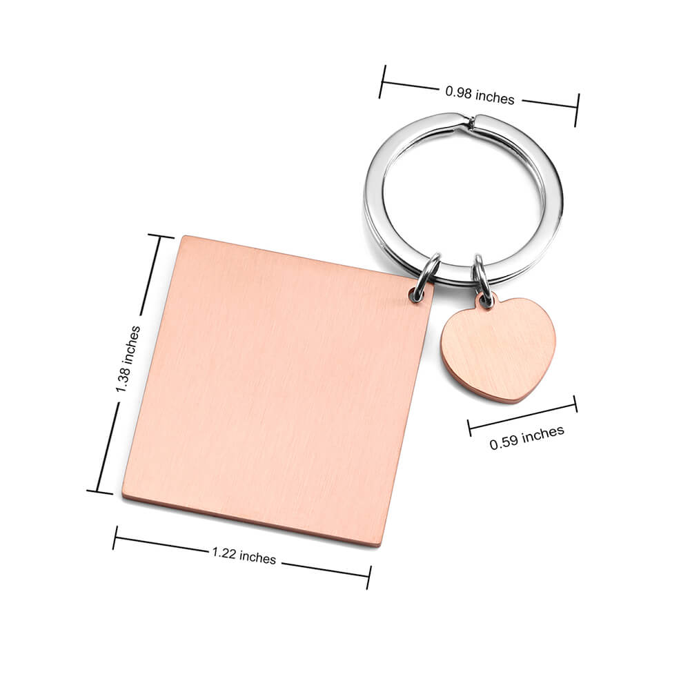Jovivi customized heart tag name bar keychain for her Christmas gift, jnf002704