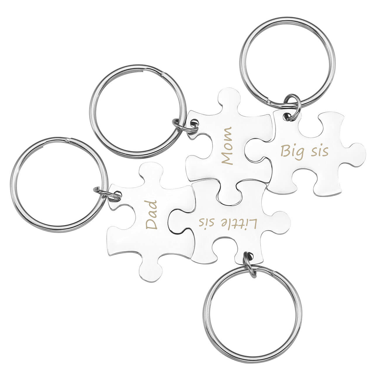 Jovivi personalized family keychains matching puzzle tag keychain 