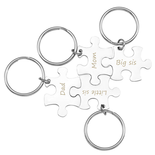 Jovivi personalized family keychains matching puzzle tag keychain