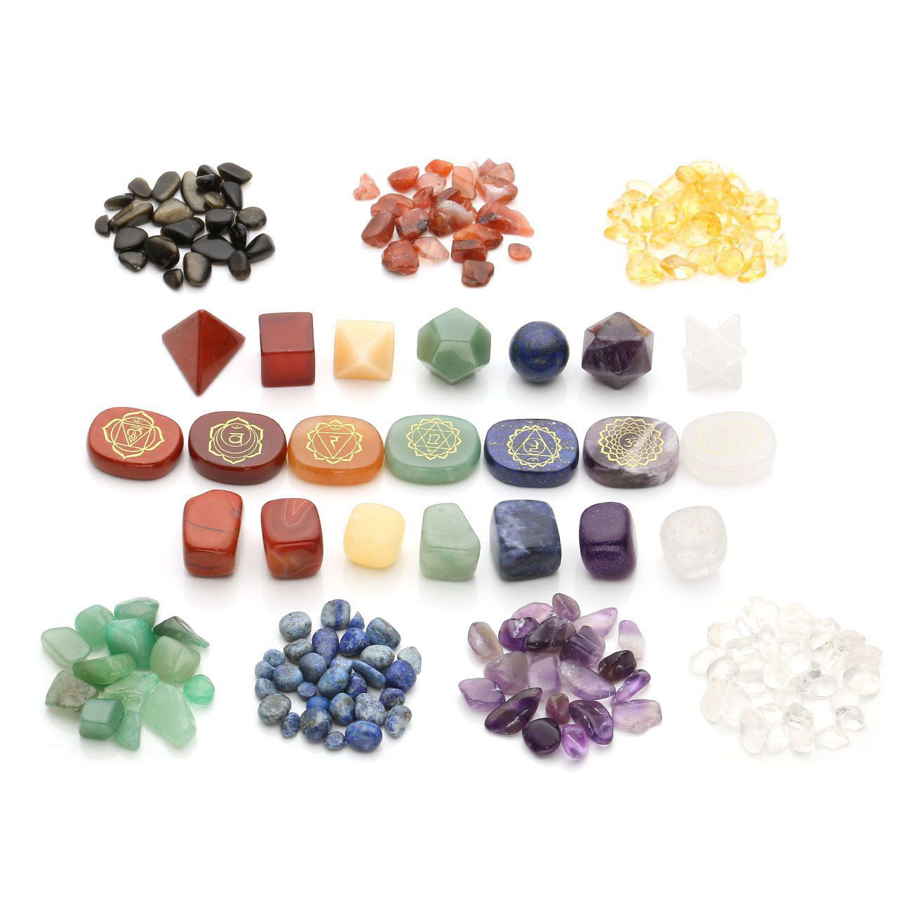 7 Chakra Healing Crystal Grid Kit | Jovivi