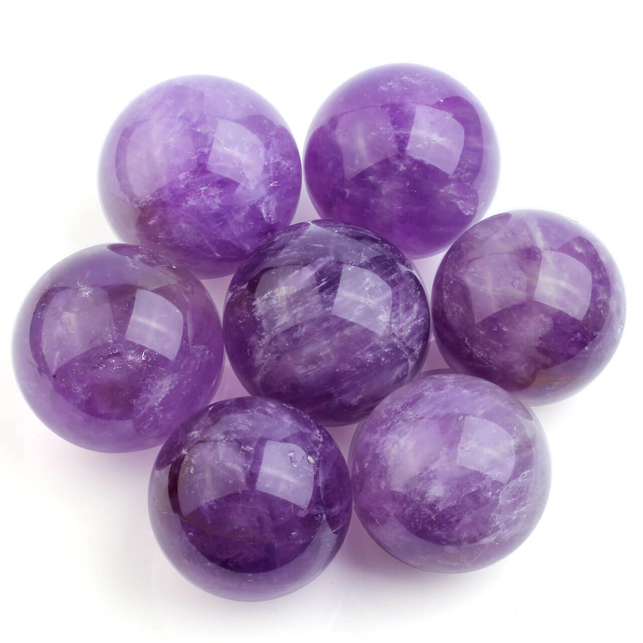 Jovivi 35mm Natural Amethyst Healing Crystal Gemstone Ball Chakra Aura Home Desk Decor, asd003301