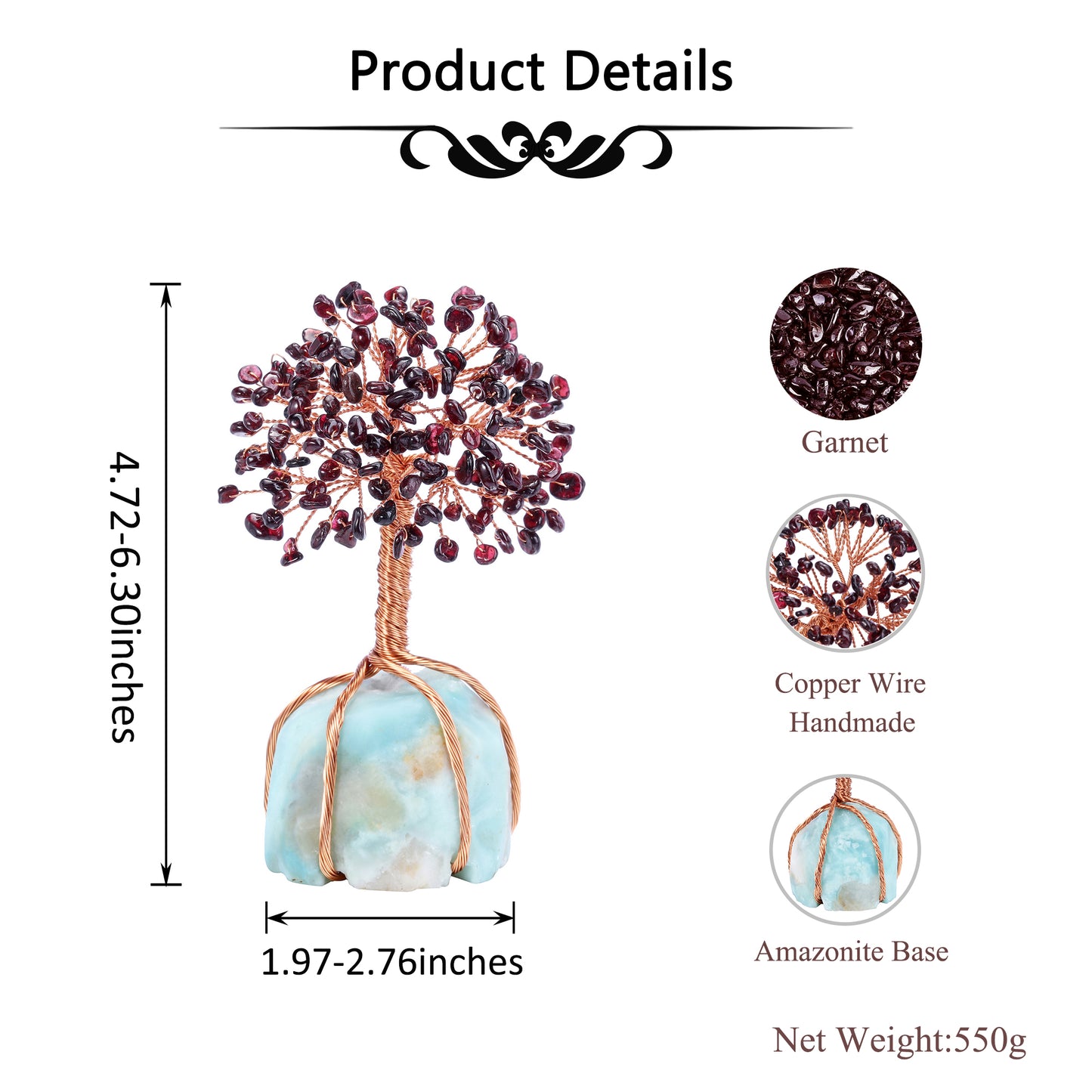 Natural Crystals Money Tree with Base Feng Shui Ornament | Jovivi