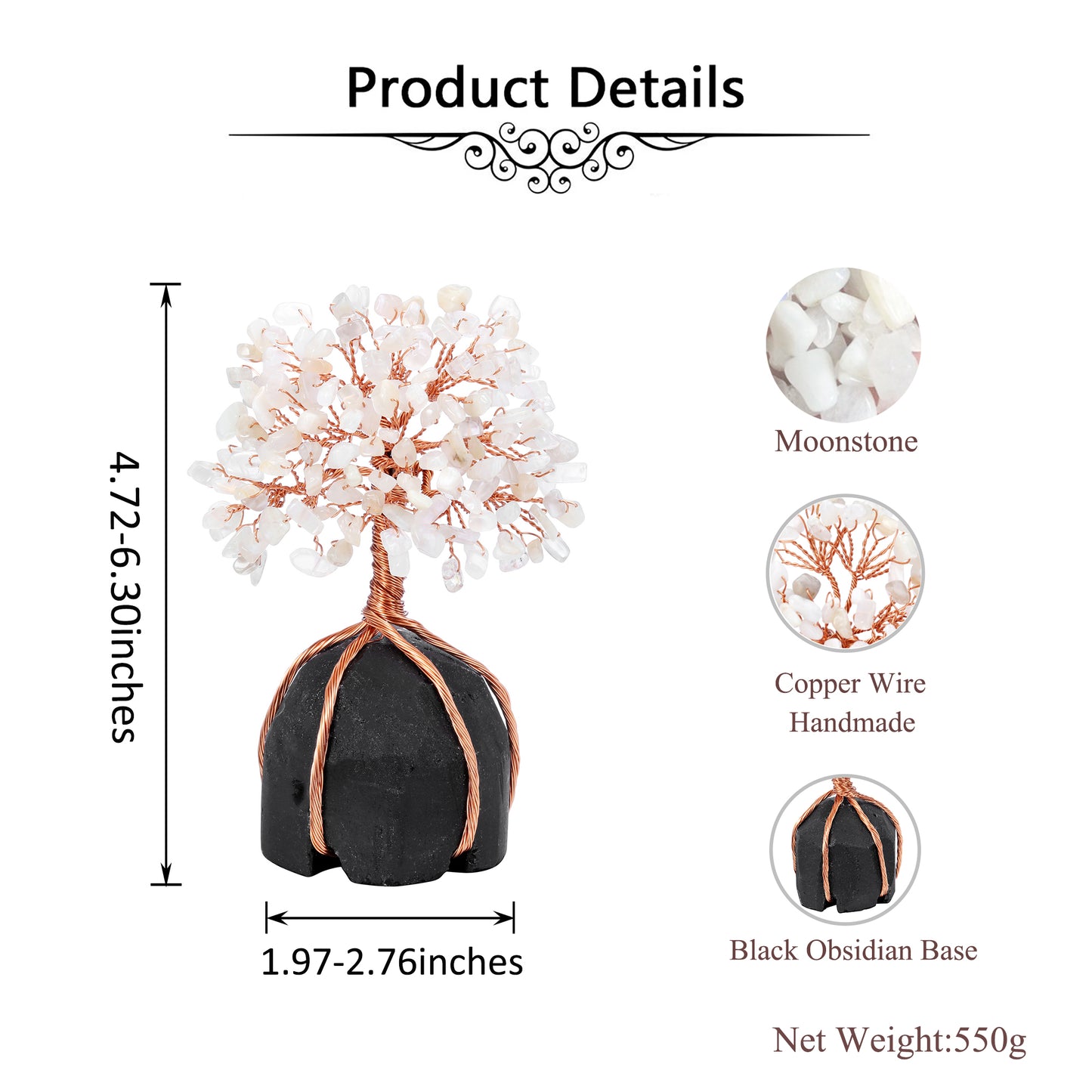 Natural Crystals Money Tree with Base Feng Shui Ornament | Jovivi