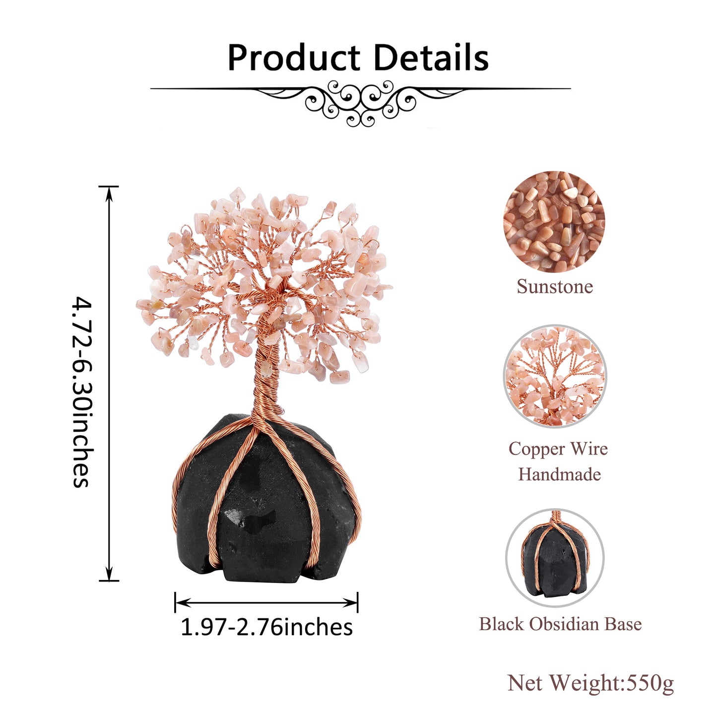Natural Crystals Money Tree with Base Feng Shui Ornament | Jovivi