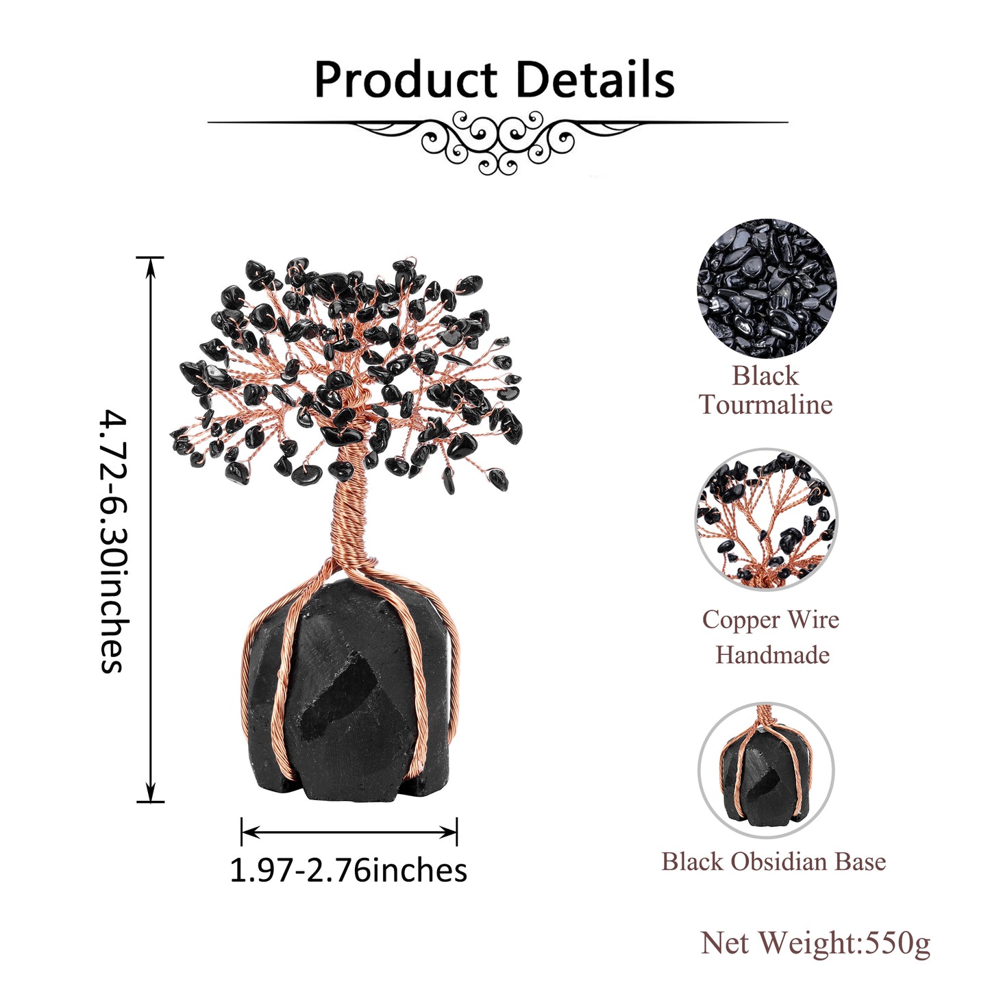 Natural Crystals Money Tree with Base Feng Shui Ornament | Jovivi