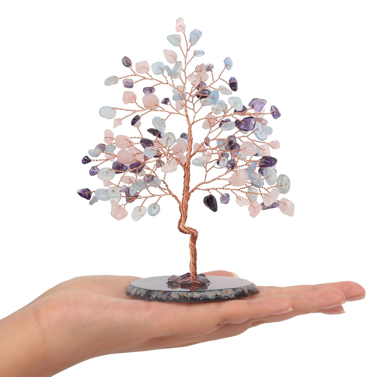 Healing Crystals Money Tree with Base Feng Shui Ornament | Jovivi