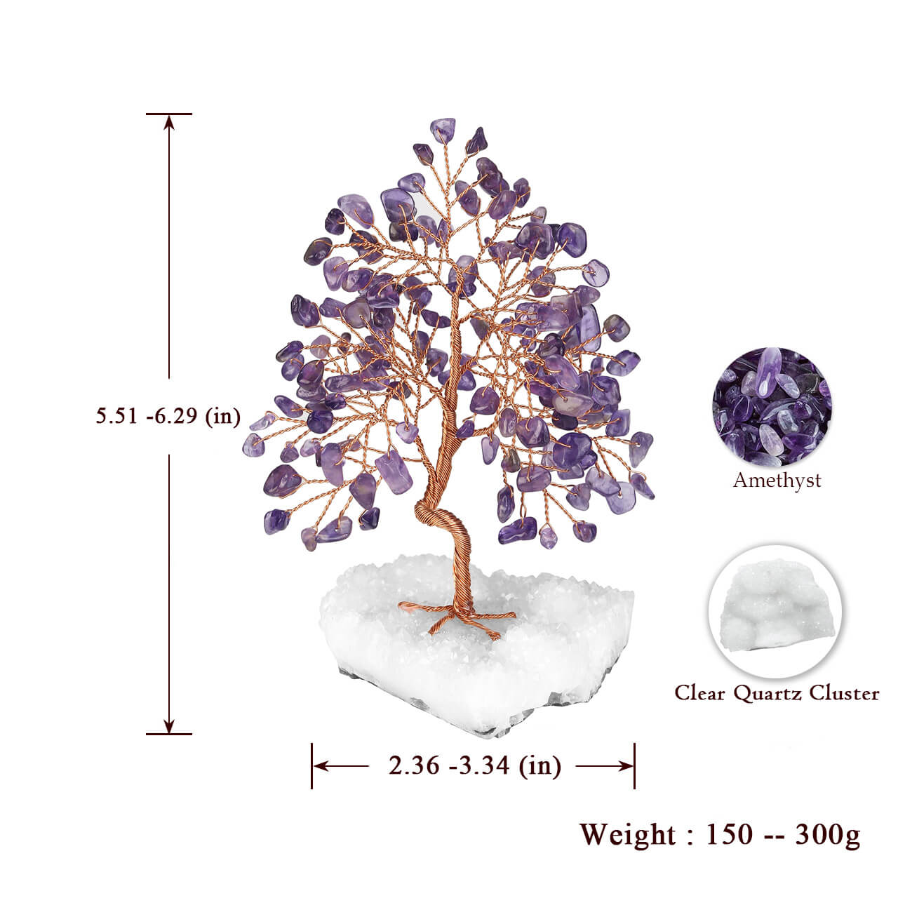 Healing Crystals Money Tree with Base Feng Shui Ornament | Jovivi