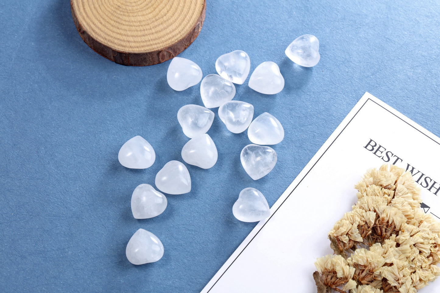 Healing Crystal Love Heart Stones Bulk Pocket Worry Stone 0.6" 15PCS | Jovivi