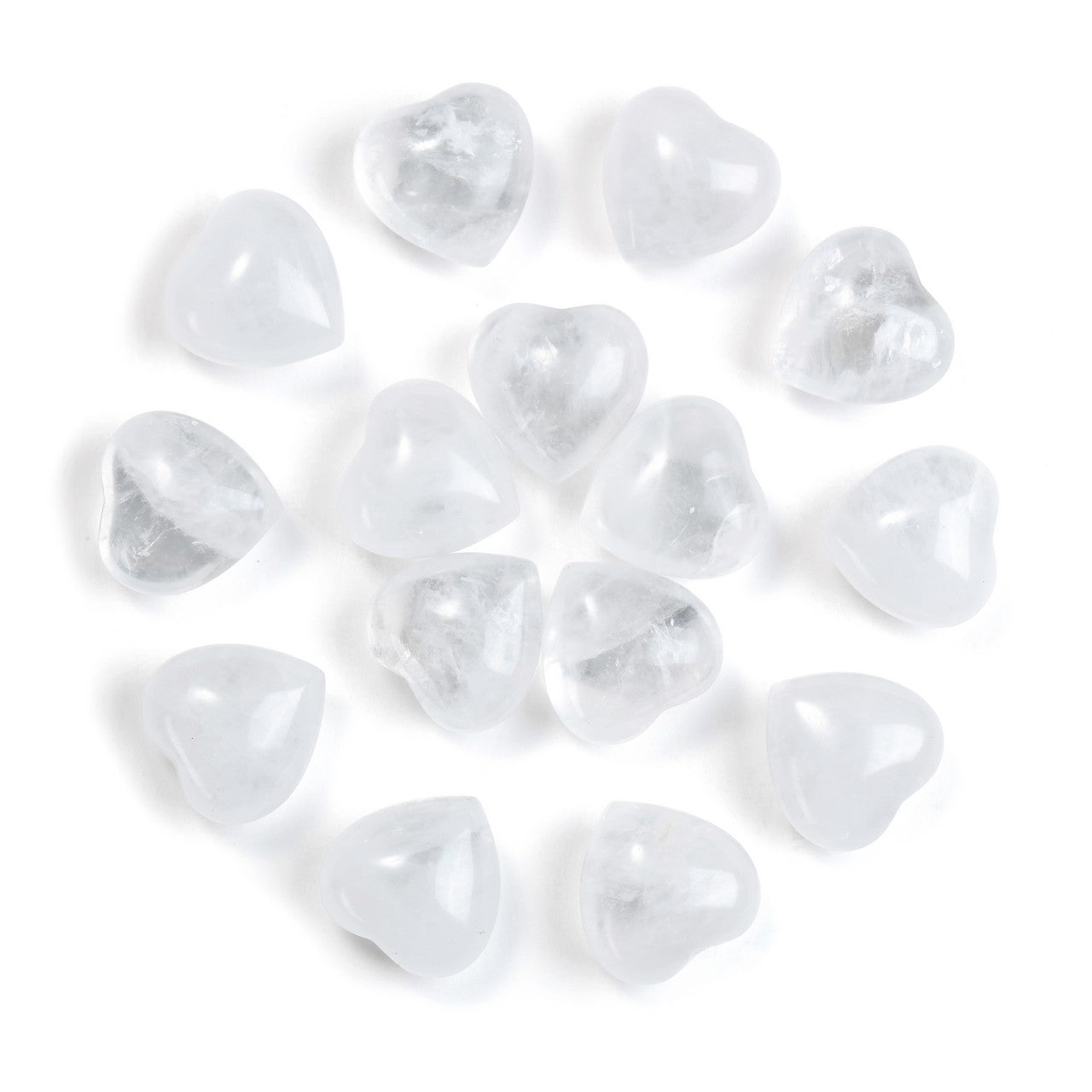 Healing Crystal Love Heart Stones Bulk Pocket Worry Stone 0.6" 15PCS | Jovivi