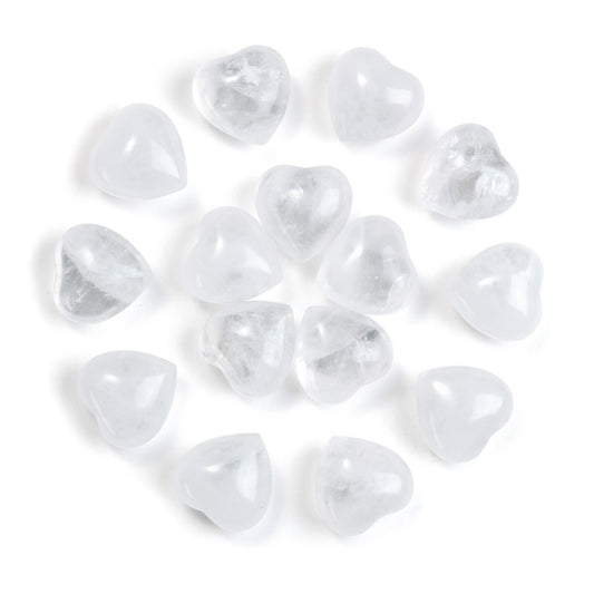 Healing Crystal Love Heart Stones Bulk Pocket Worry Stone 0.6" 15PCS | Jovivi