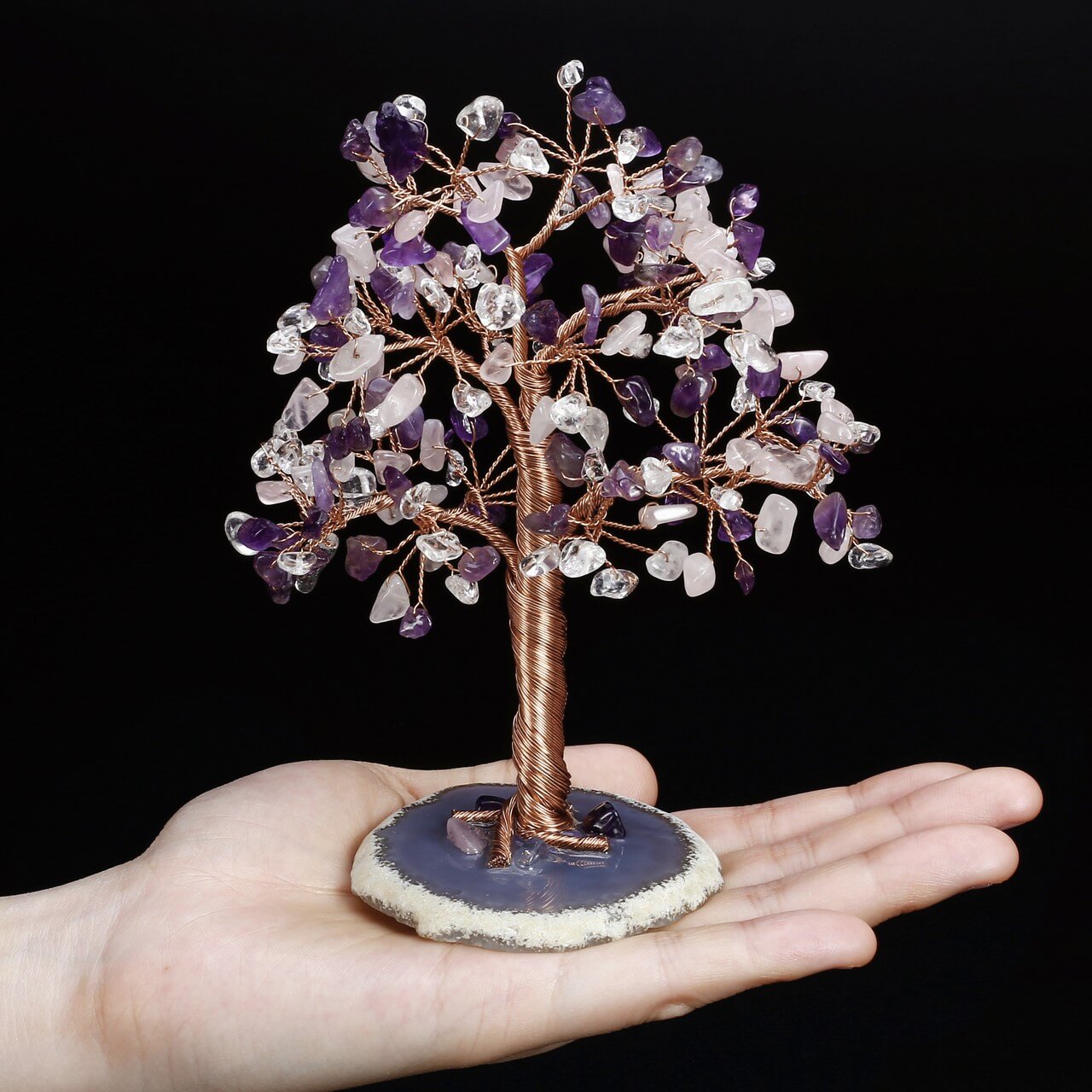 Natural Crystals Money Tree with Base Feng Shui Ornament | Jovivi