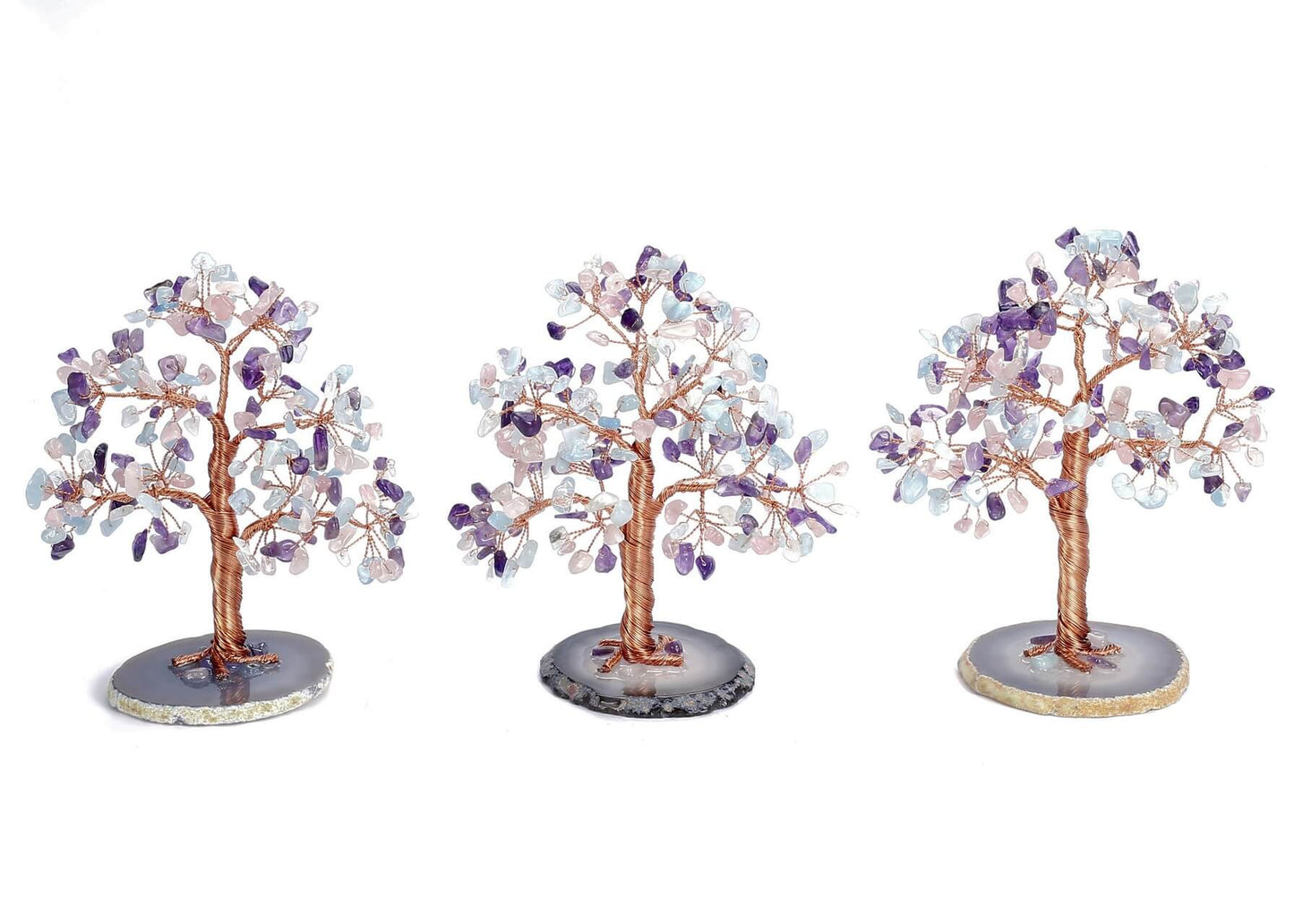 asd039503 jovivi rose quartz chip stone tree energy chakras home decoration