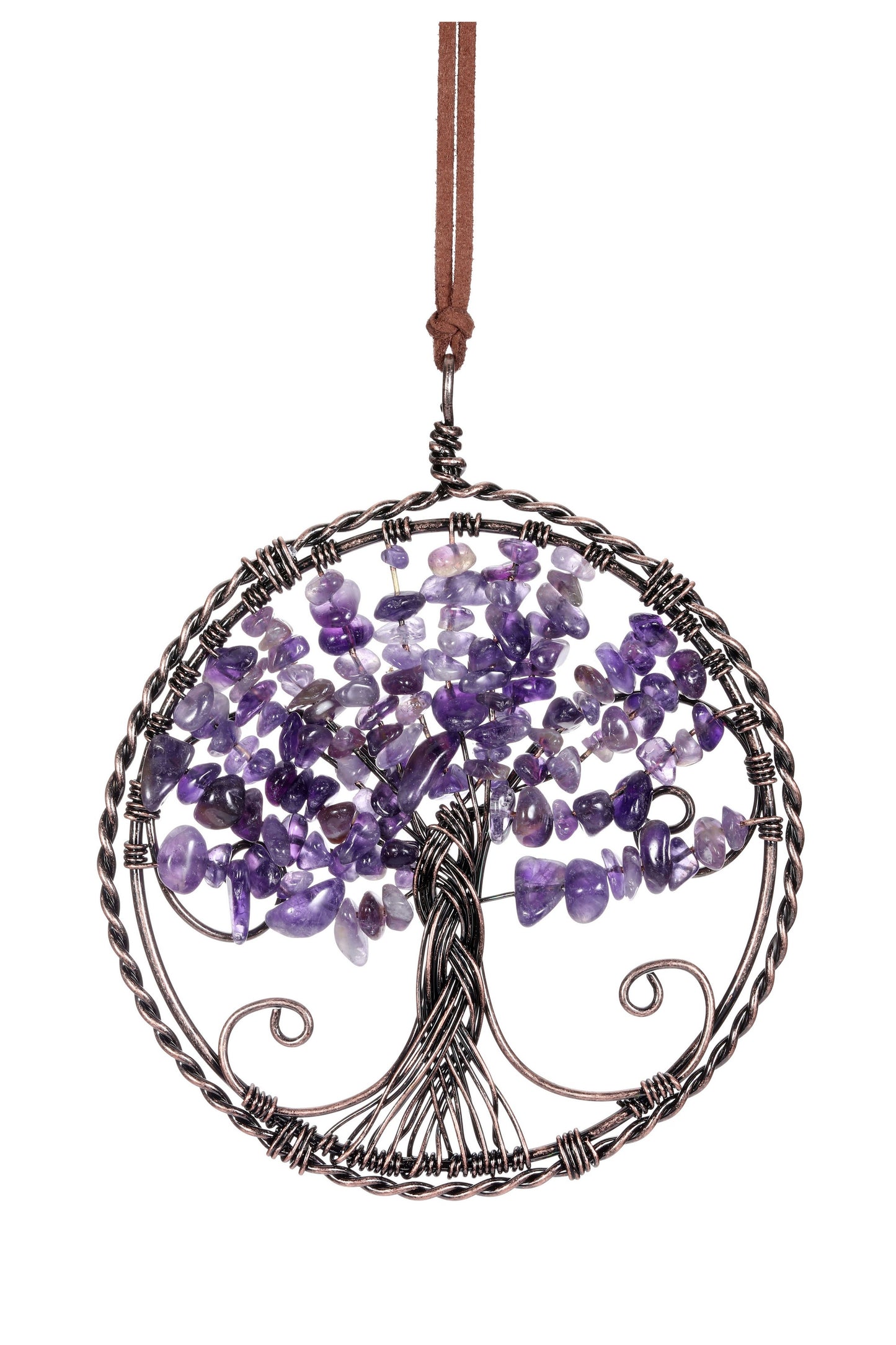 7 Chakra Healing Crystals Tree of Life Hanging Ornament | Jovivi