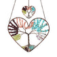 Double Heart Natural Crystals Tree of Life Hanging Ornament | Jovivi