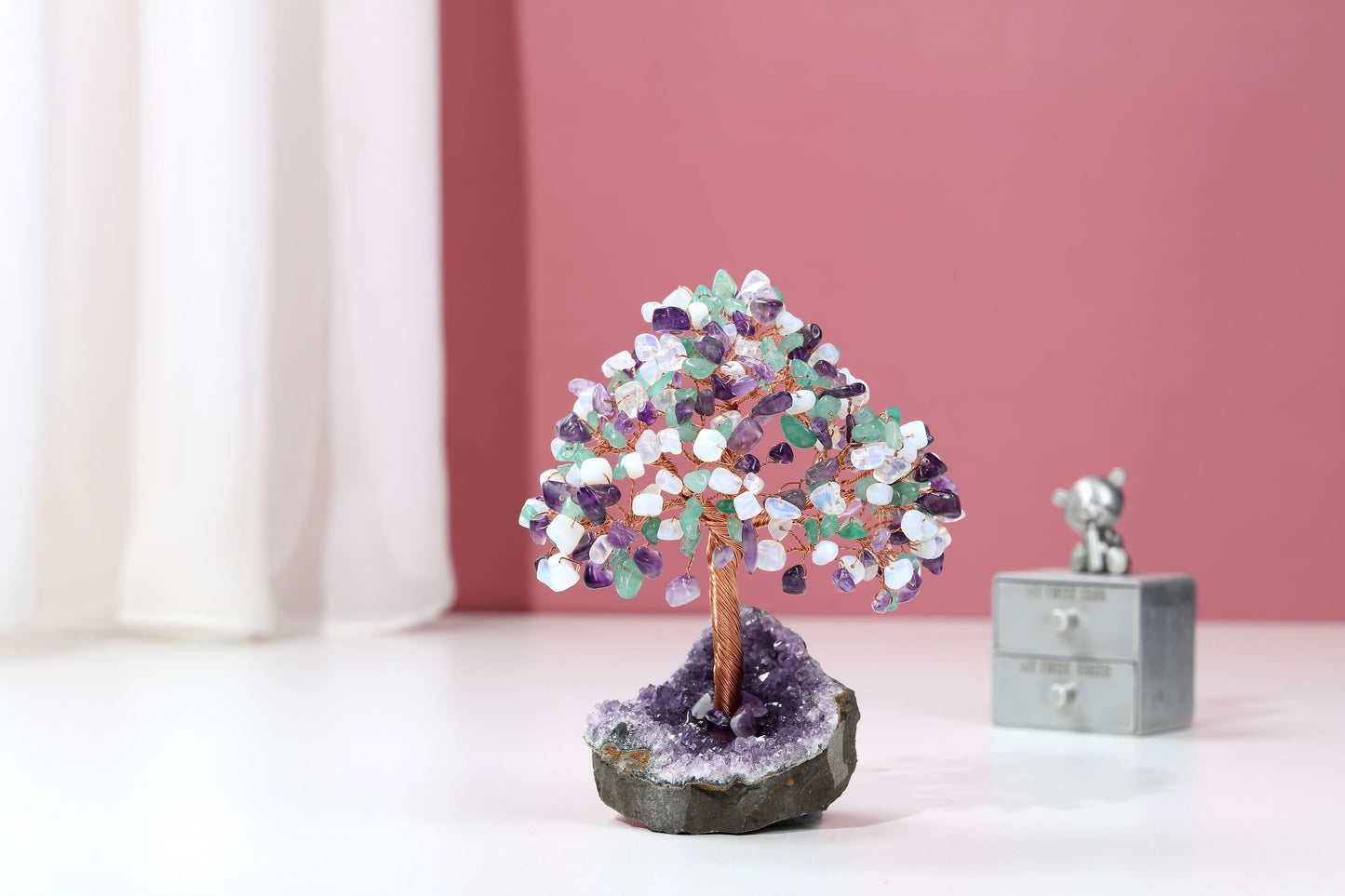 Natural Crystals Money Tree with Base Feng Shui Ornament | Jovivi