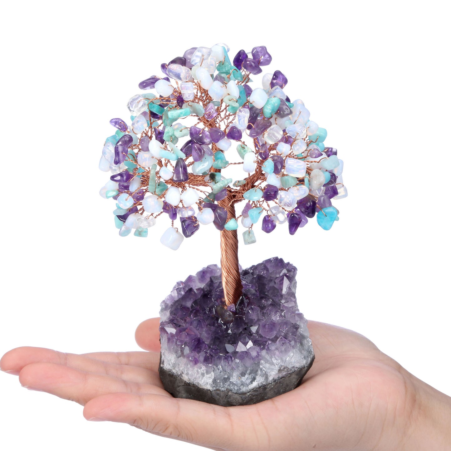 Natural Crystals Money Tree with Base Feng Shui Ornament | Jovivi