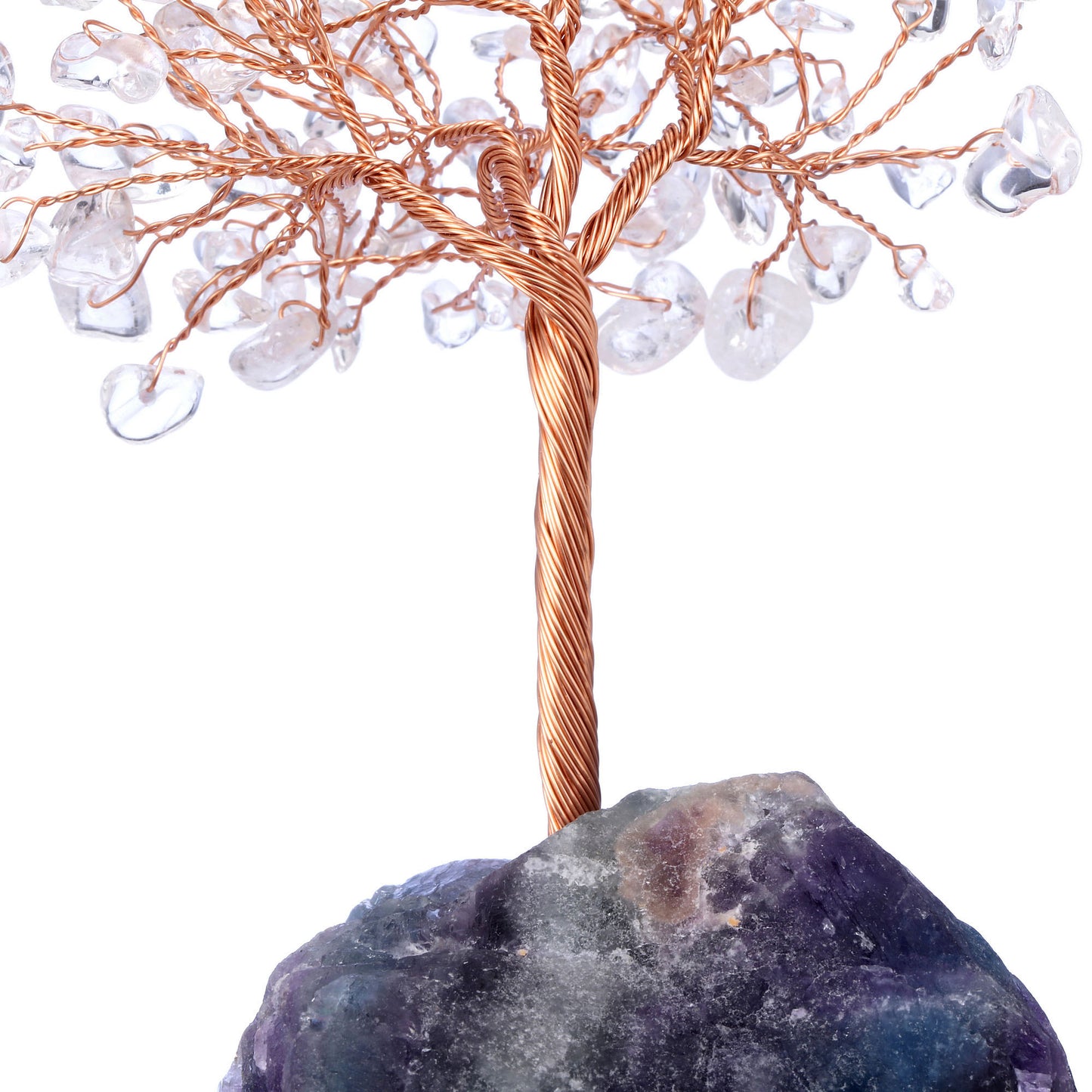 Natural Crystals Money Tree with Raw Crystal Base Feng Shui Ornament | Jovivi