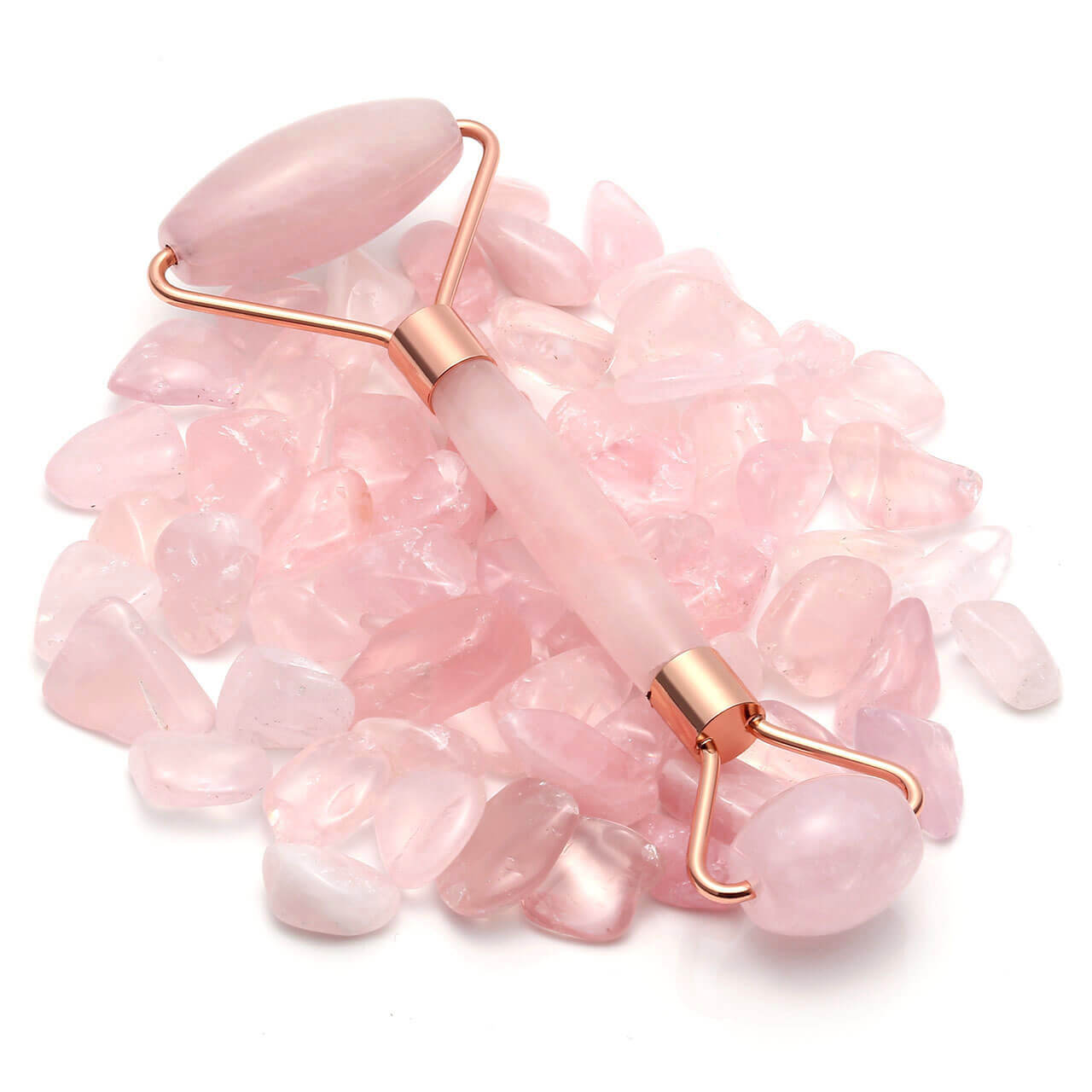 Jovivi natural Rose Quartz Jade Roller Facial Massager Tools Set Anti-Aging, asg0039