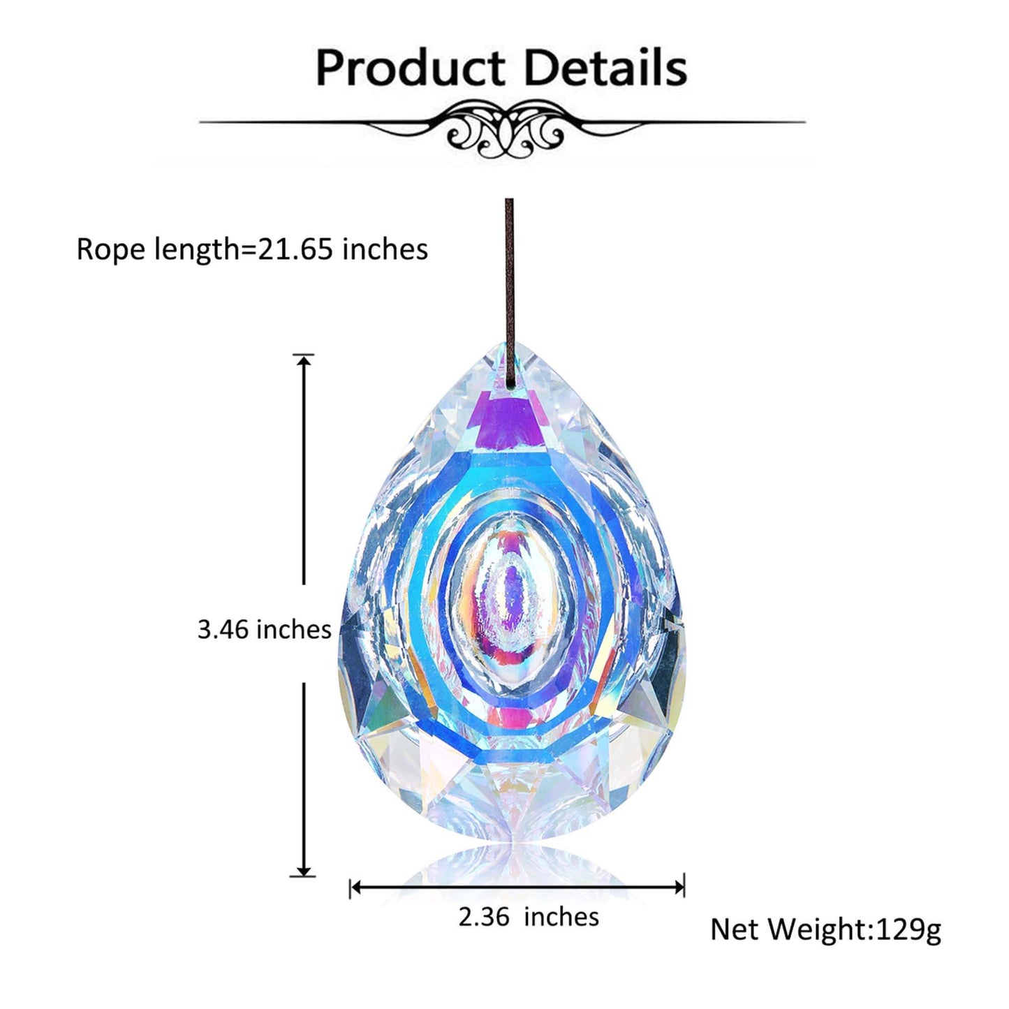 Water Drop Crystal Suncatchers Hanging Ornaments Blue | Jovivi