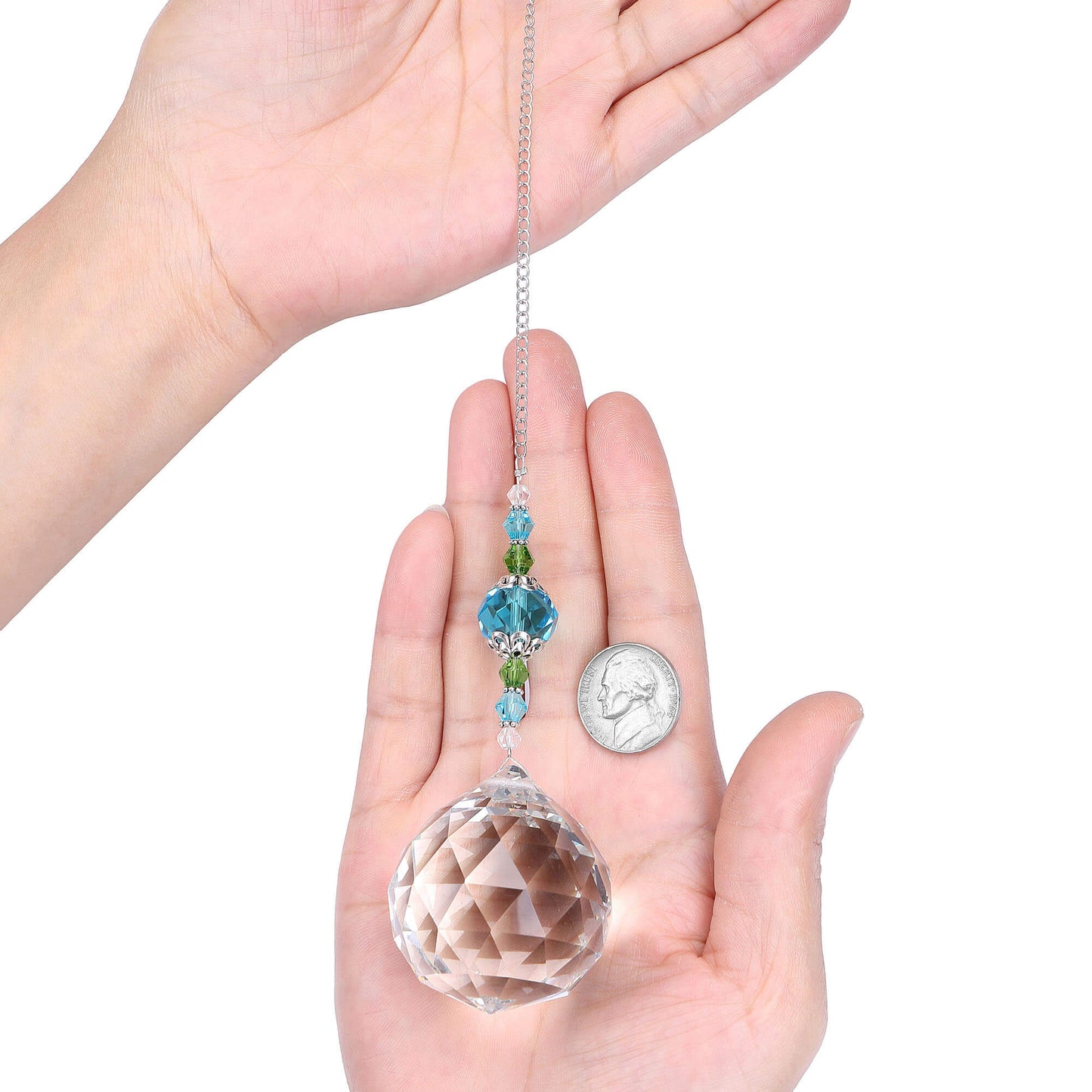 Blue Water Drop Shape Crystal Suncatcher Hanging Ornaments | Jovivi