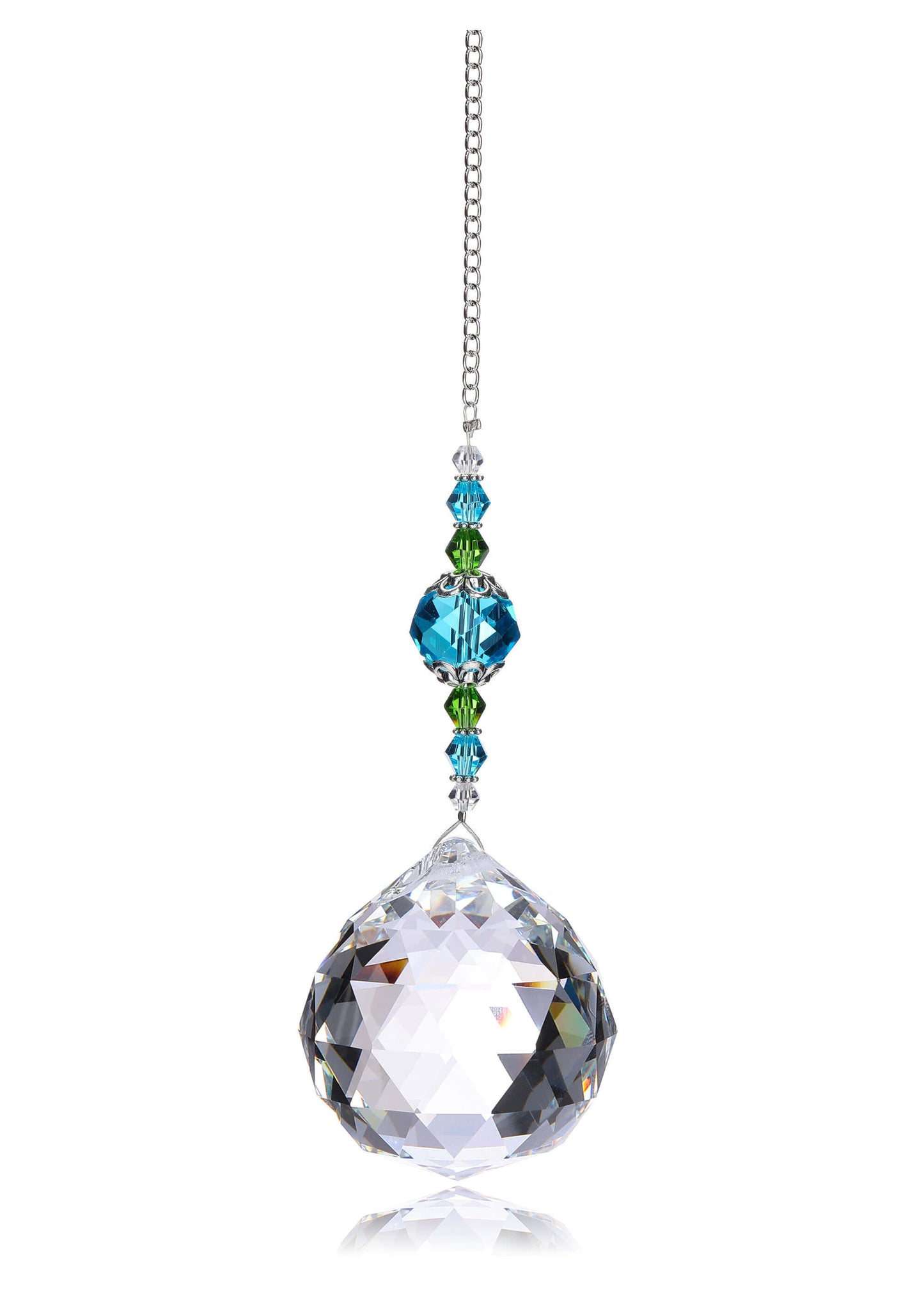 Blue Water Drop Shape Crystal Suncatcher Hanging Ornaments | Jovivi