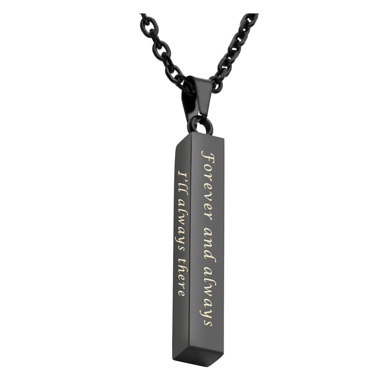 jovivi personalized name bar necklace for women birthday gift, black stainless steel, jng04870