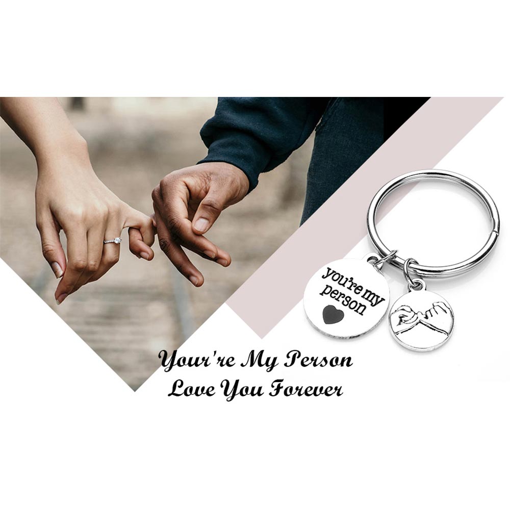 You Are My Person Pinky Promise Pendant Keychain Set 2PCS | Jovivi