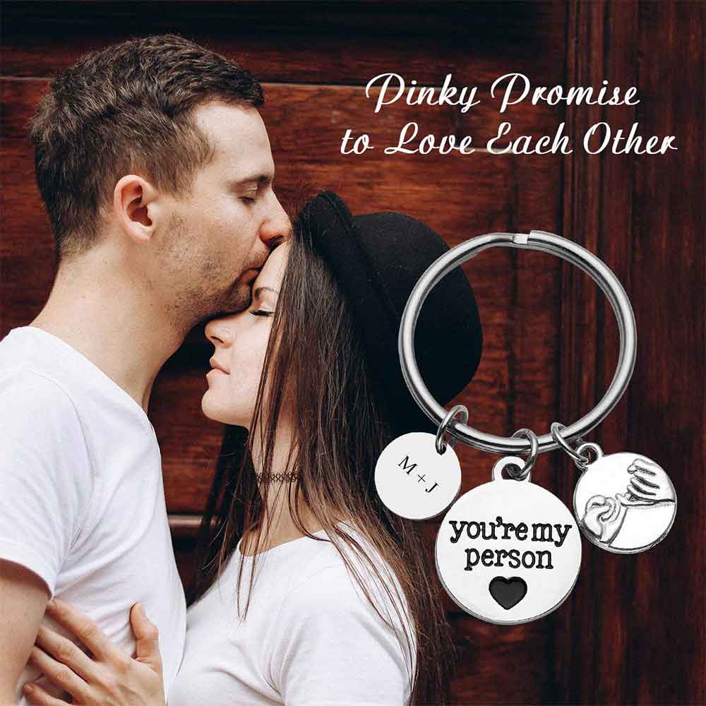 You Are My Person Pinky Promise Pendant Keychain Set 2PCS | Jovivi