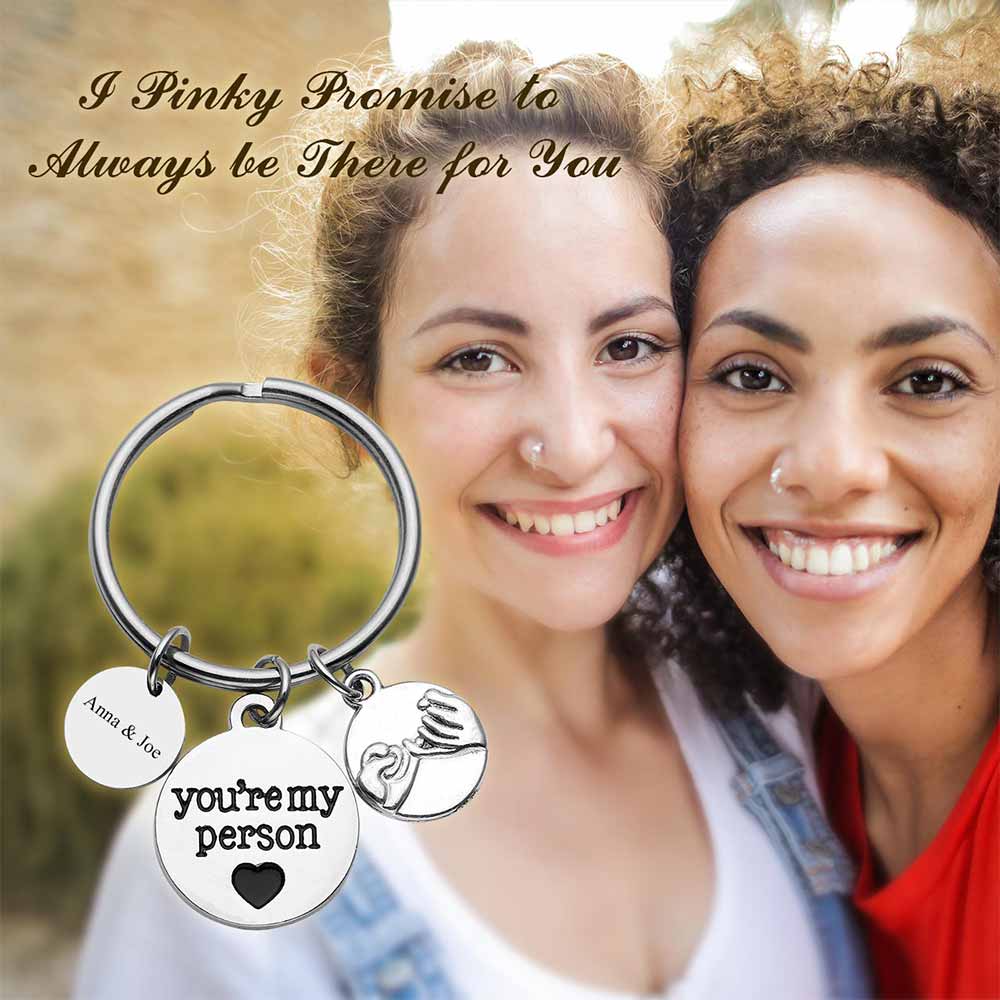 You Are My Person Pinky Promise Pendant Keychain Set 2PCS | Jovivi