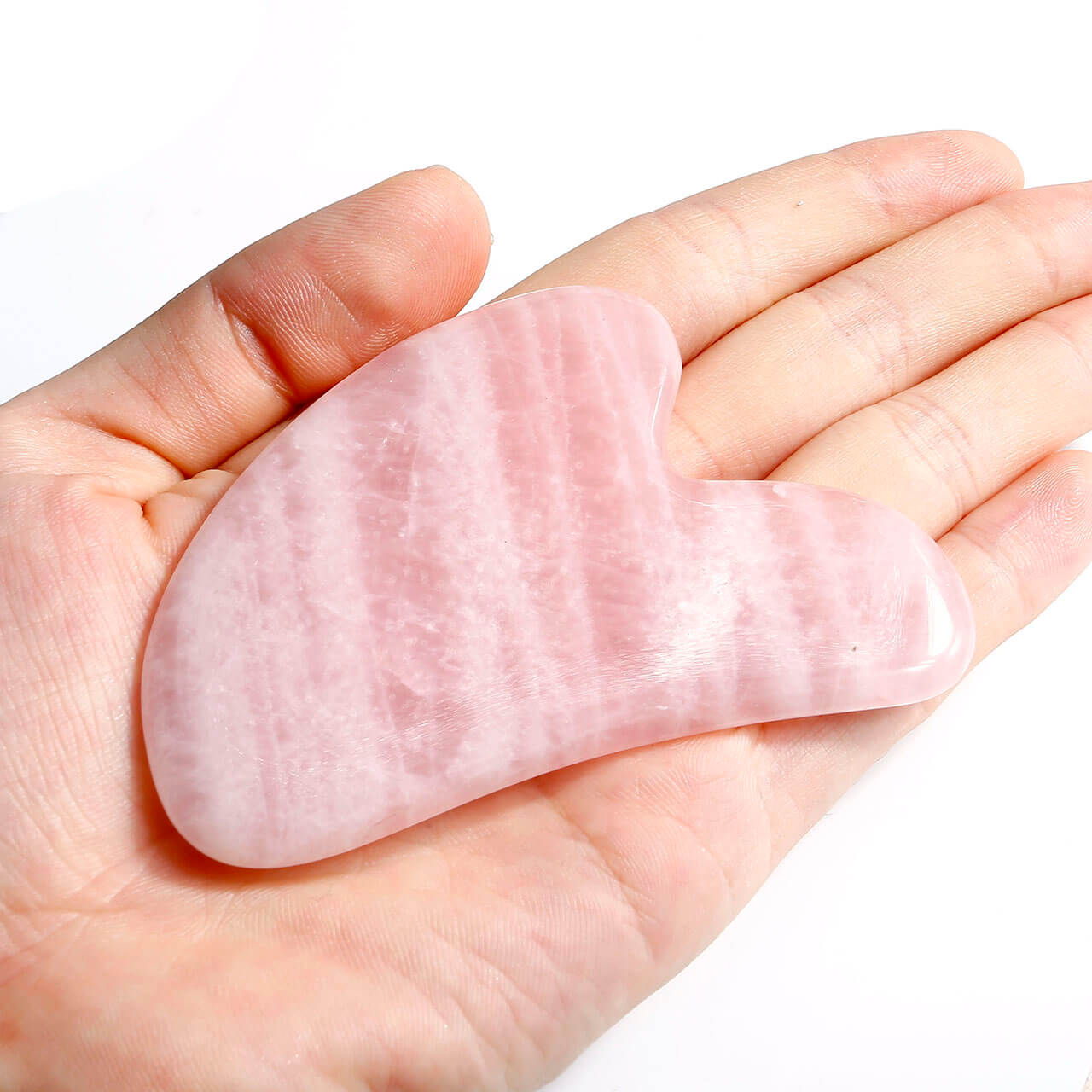 jovivi natural rose quartz heart shape gua sha scraping tool, asg0039