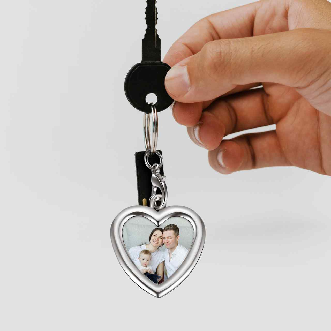 Personalized Color Photo Message Heart Keychain | Jovivi