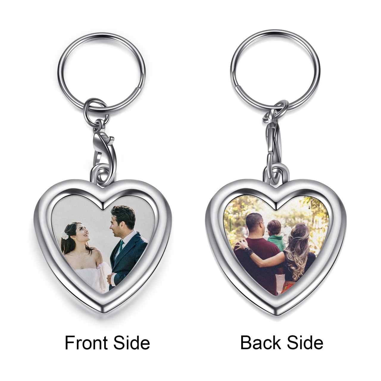 Personalized Color Photo Message Heart Keychain | Jovivi