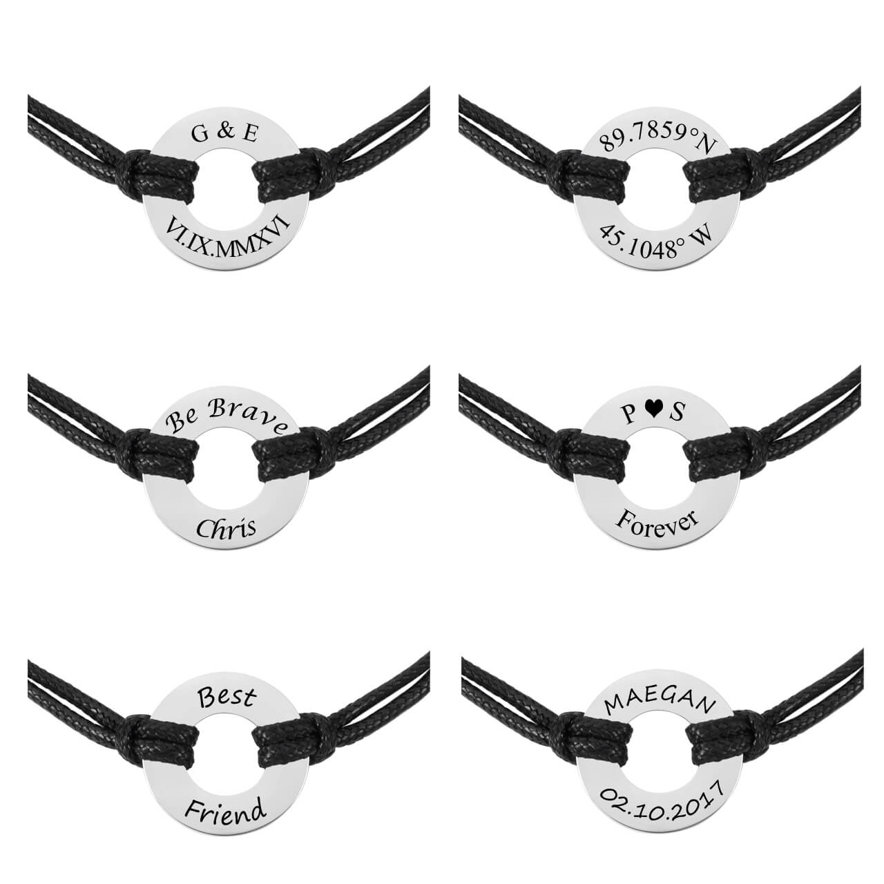 Jovivi personalized custom round tag bracelet for men and women