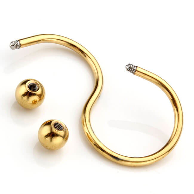 16G S Spiral Twist Navel Button Ring Body Piercing | Jovivi - Jovivi