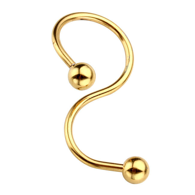 16G S Spiral Twist Navel Button Ring Body Piercing | Jovivi - Jovivi