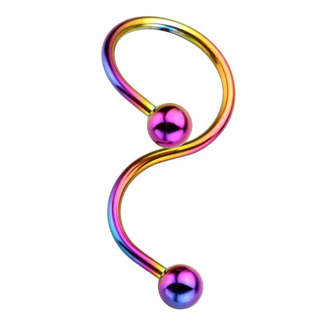 16G S Spiral Twist Navel Button Ring Body Piercing | Jovivi - Jovivi