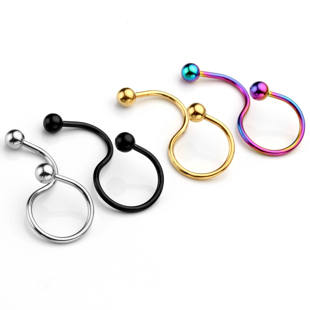 16G S Spiral Twist Navel Button Ring Body Piercing | Jovivi - Jovivi
