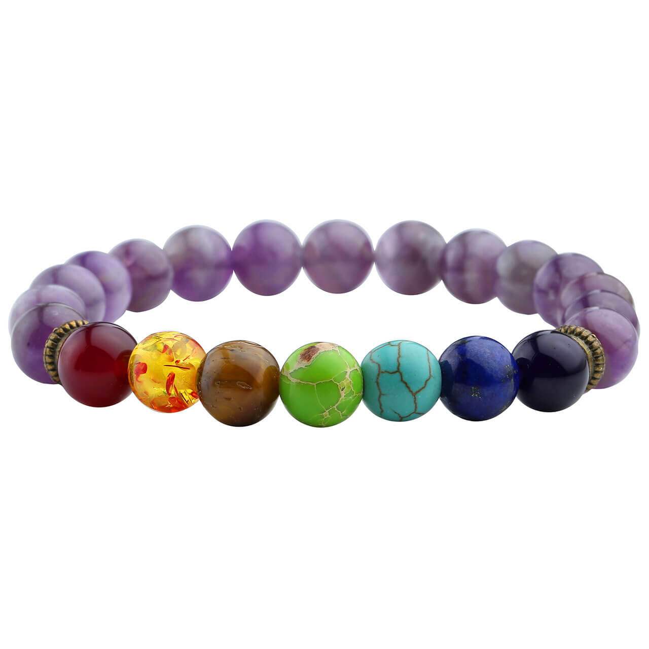 jovivi 7 chakras healing crystal amethyst bracelet